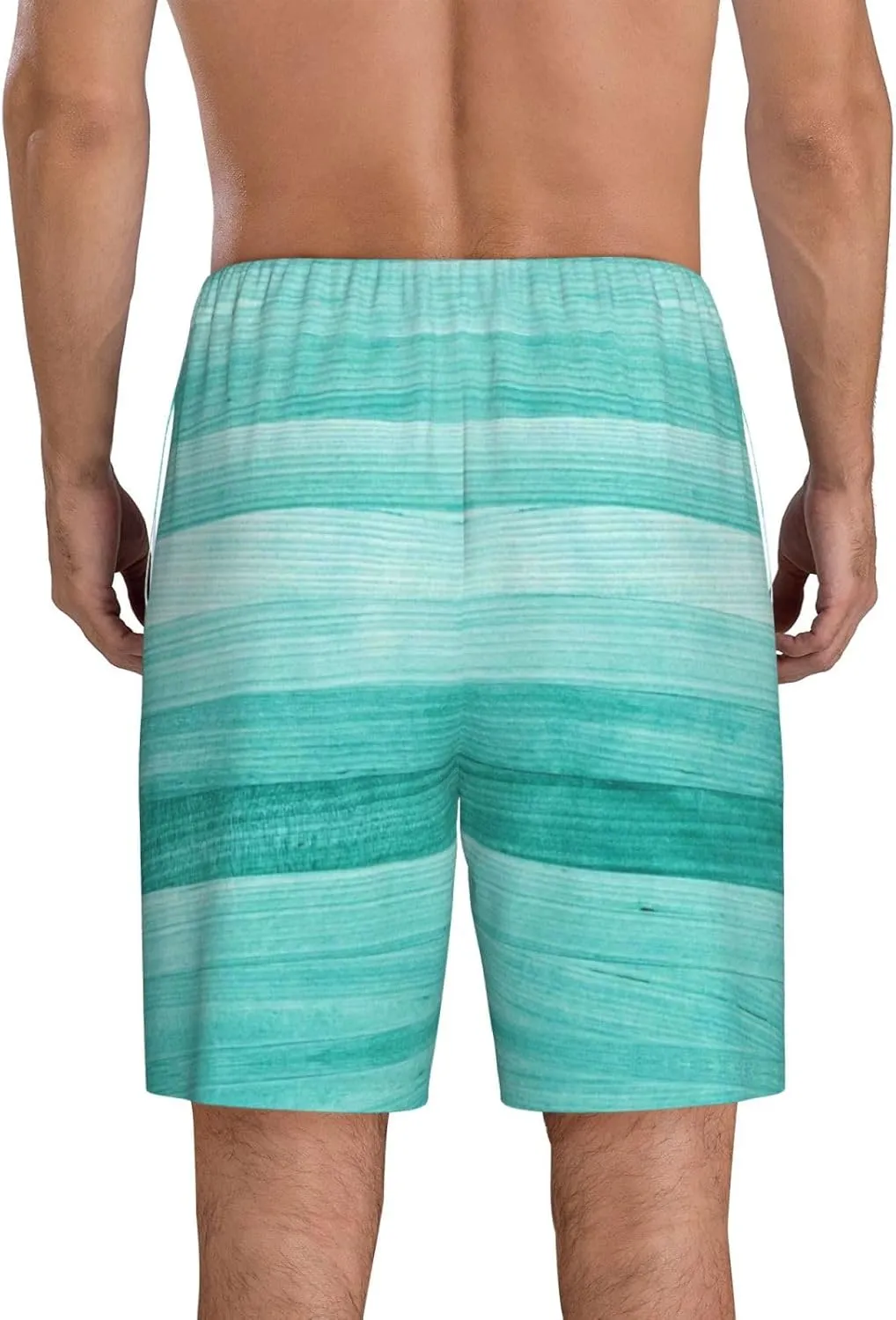 Mens Pajama Pants - Teal Turquoise Sleep Shorts Mens Pajama Shorts, Comfy Pj Pants for Mens Lounge Shorts