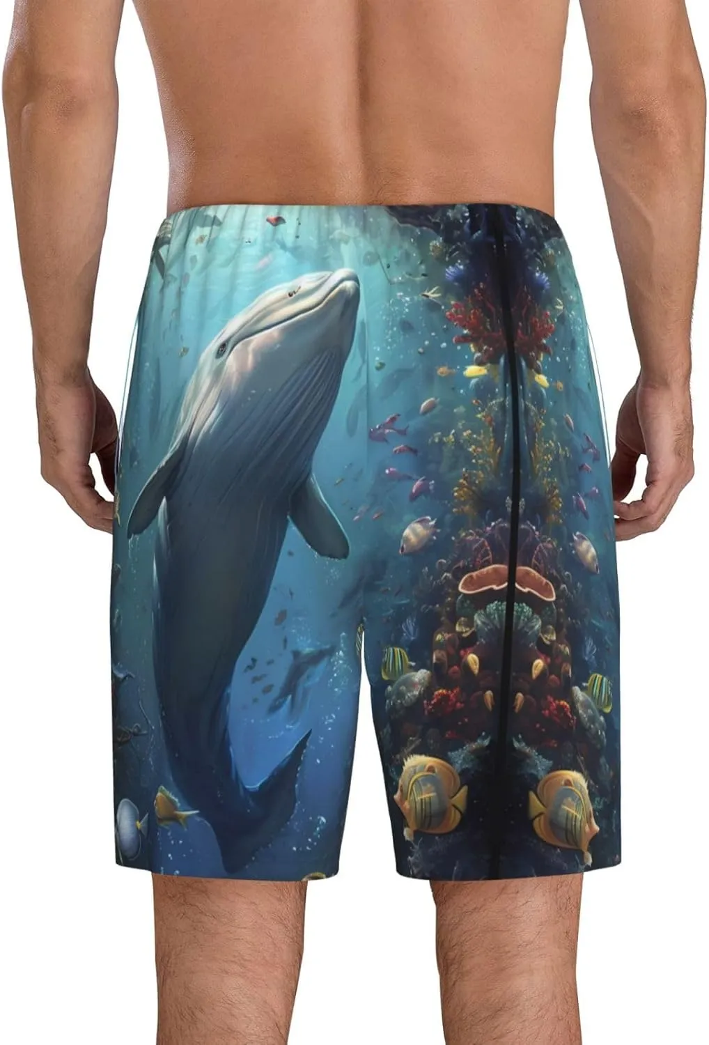 mens pajama pants - Underwater Dolphin Comfy Sleep Shorts Mens Pajama shorts, mens lounge shorts pj pants