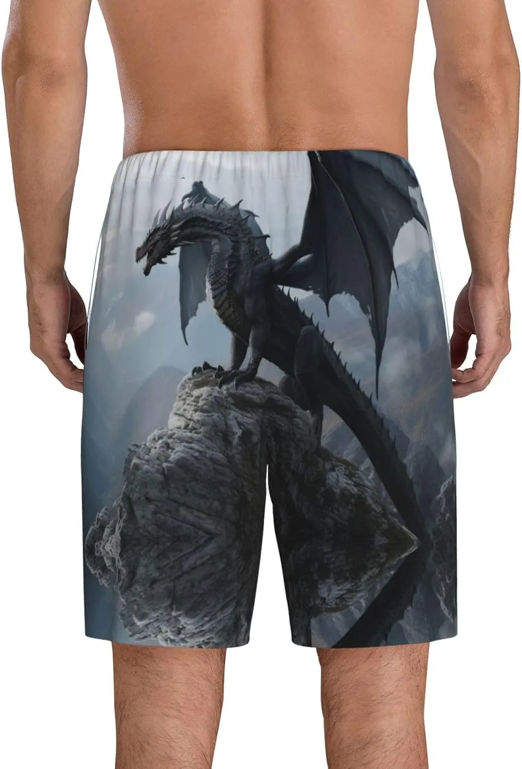 mens pajama pants - Valley Gray Dragon Comfy Sleep Shorts Mens Pajama shorts, mens lounge shorts pj pants