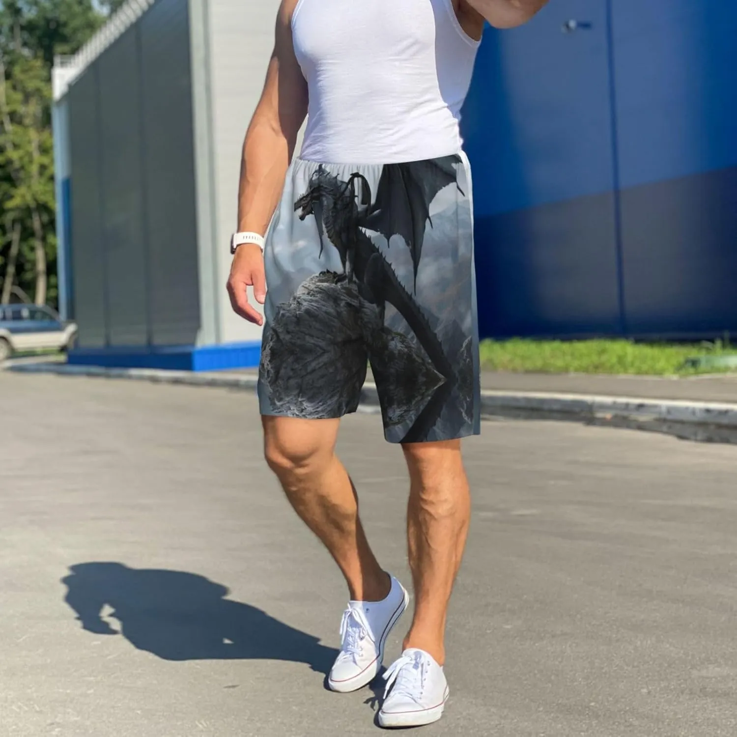 mens pajama pants - Valley Gray Dragon Comfy Sleep Shorts Mens Pajama shorts, mens lounge shorts pj pants