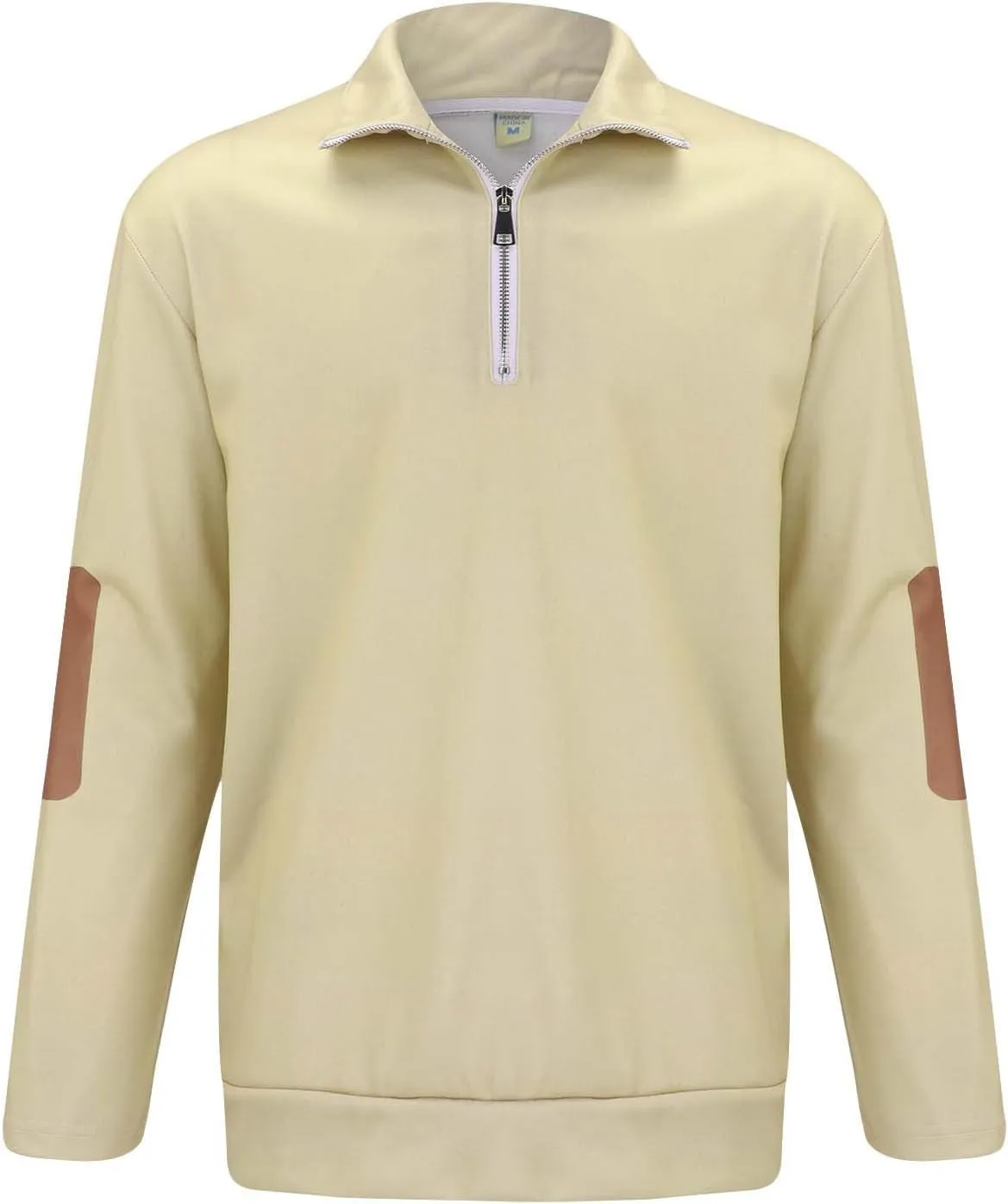 Mens Quarter Zip Polo Shirts Relaxed Fit Cotton Golf Hiking T-Shirts Long Sleeve Business Work Golf Tennis Collared Shirts