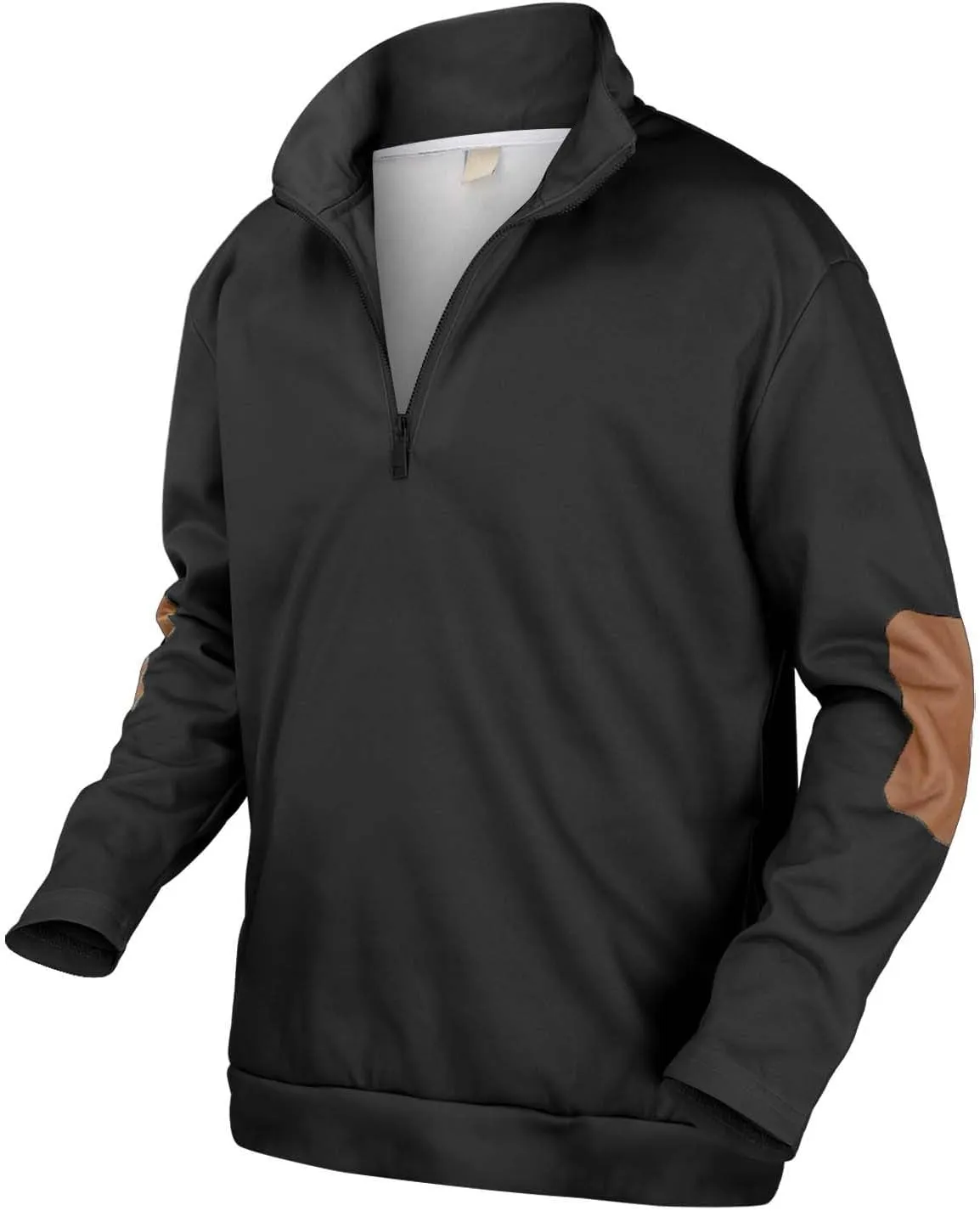 Mens Quarter Zip Polo Shirts Relaxed Fit Cotton Golf Hiking T-Shirts Long Sleeve Business Work Golf Tennis Collared Shirts