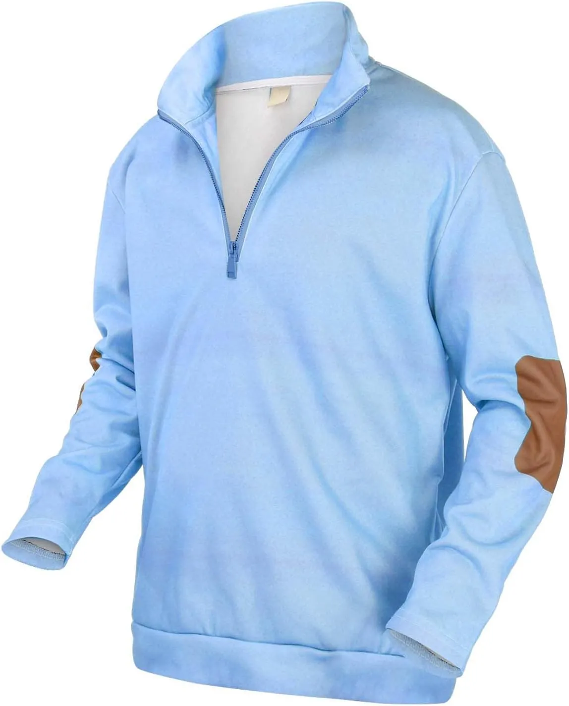 Mens Quarter Zip Polo Shirts Relaxed Fit Cotton Golf Hiking T-Shirts Long Sleeve Business Work Golf Tennis Collared Shirts