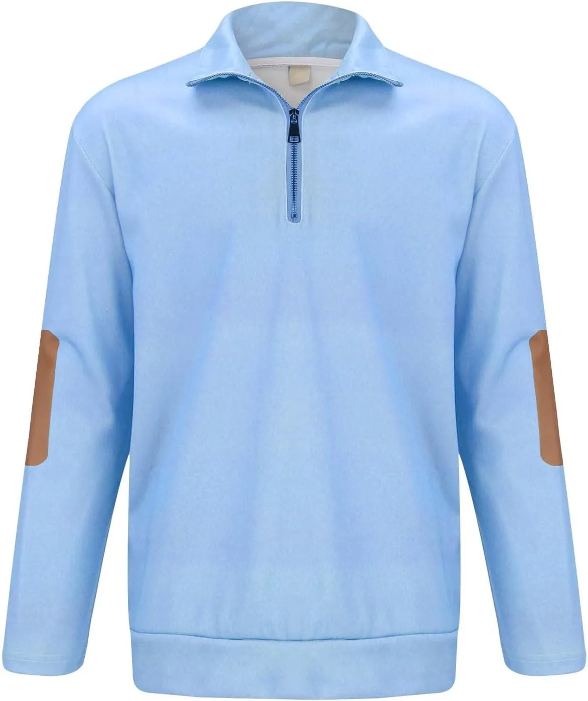 Mens Quarter Zip Polo Shirts Relaxed Fit Cotton Golf Hiking T-Shirts Long Sleeve Business Work Golf Tennis Collared Shirts