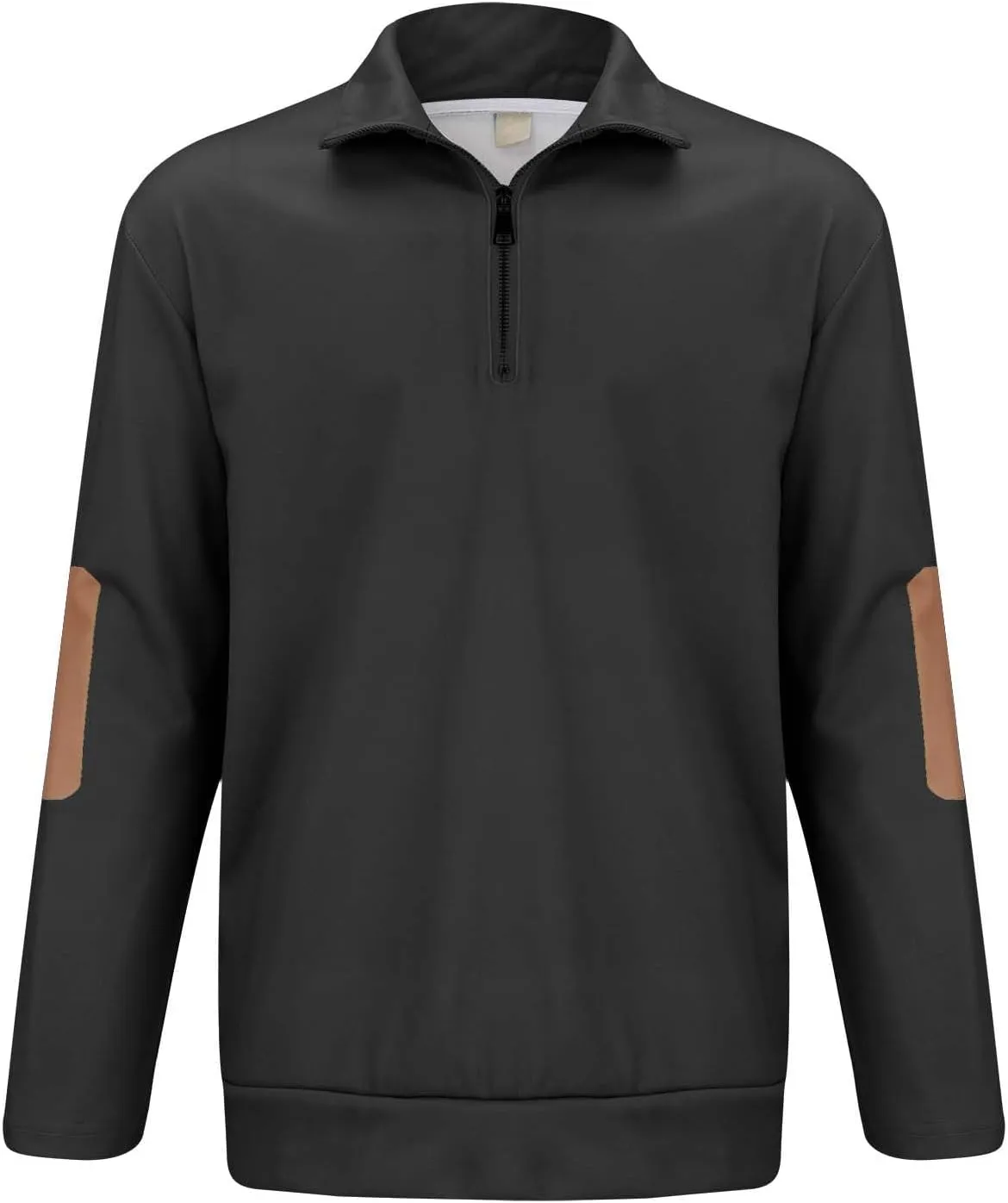 Mens Quarter Zip Polo Shirts Relaxed Fit Cotton Golf Hiking T-Shirts Long Sleeve Business Work Golf Tennis Collared Shirts