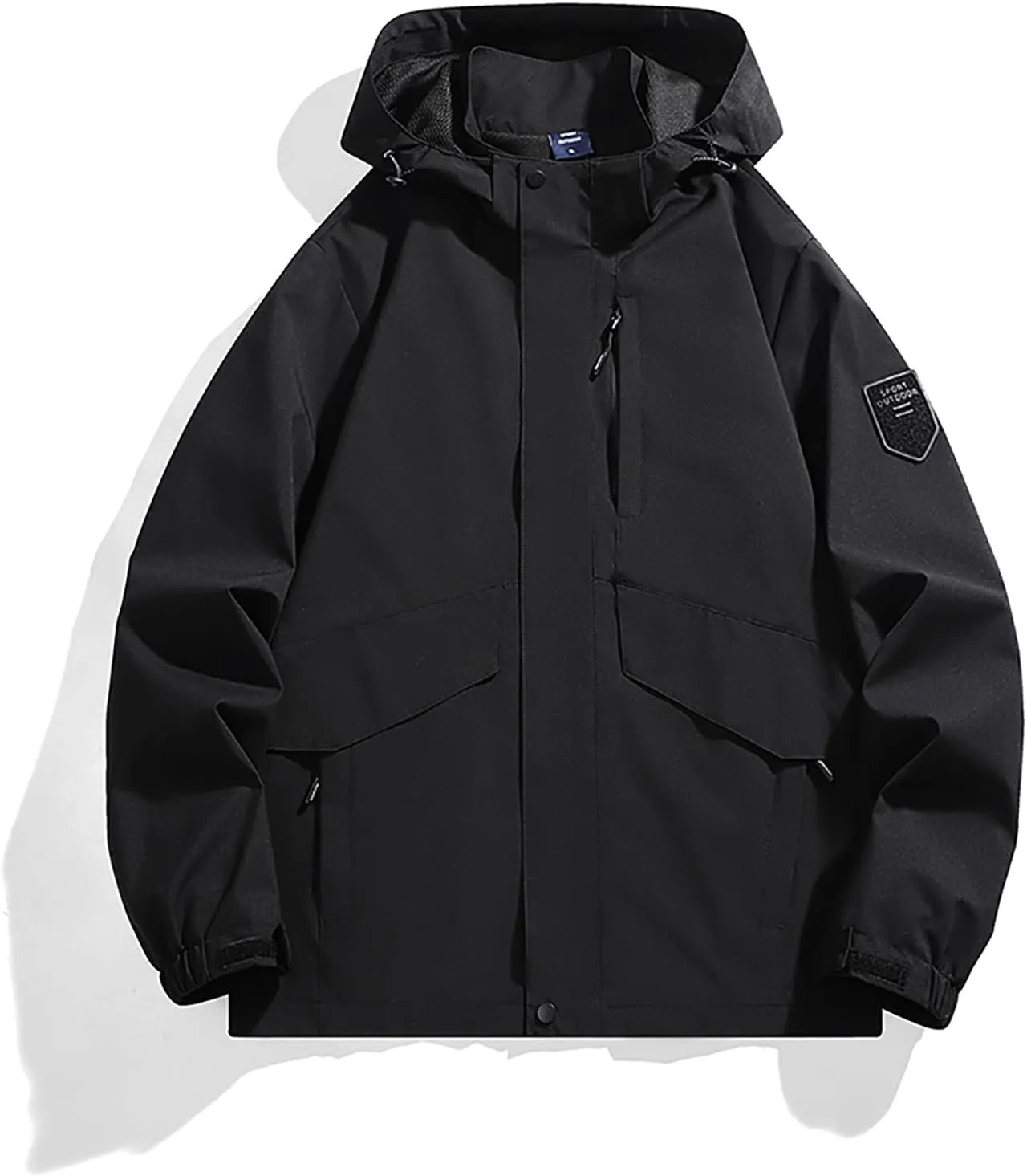 Mens Rain Jackets Waterproof with Hood Lightweight Mens Windbreaker Jackets for Hiking Fishing Winter Coats Outdoor Jacket