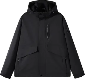 Mens Rain Jackets Waterproof with Hood Lightweight Mens Windbreaker Jackets for Hiking Fishing Winter Coats Outdoor Jacket