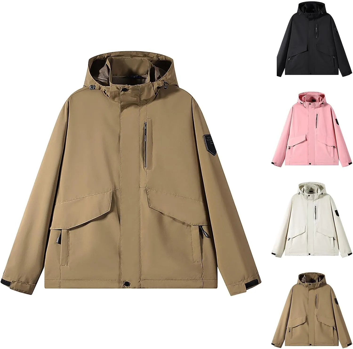 Mens Rain Jackets Waterproof with Hood Lightweight Mens Windbreaker Jackets for Hiking Fishing Winter Coats Outdoor Jacket
