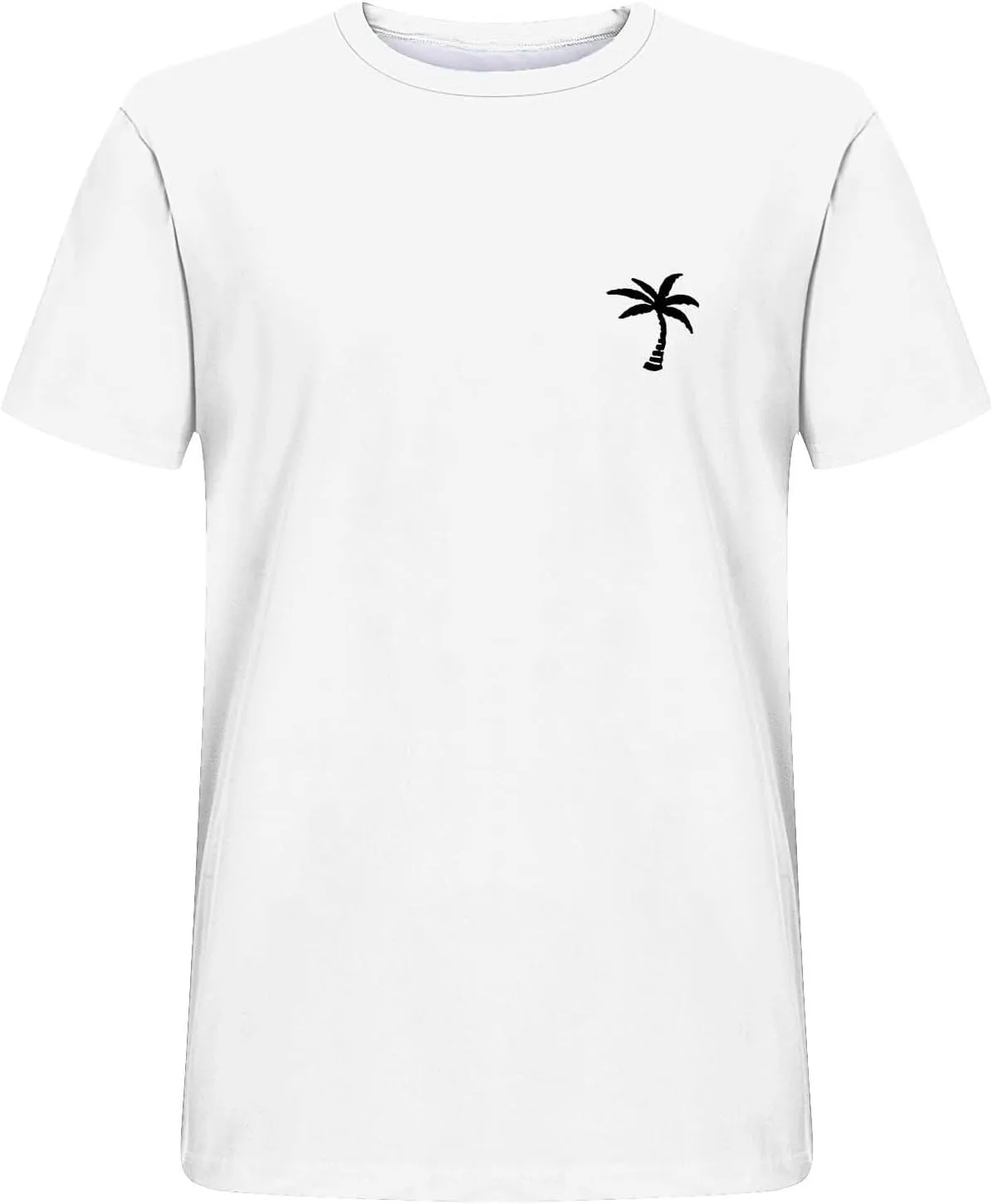 Mens Resort Wear 2025 Summer Crew Neck Short Sleeve Palm Tree Print T-Shirts Casual Slim Fit Graphic Tee Shirts, S-5xl