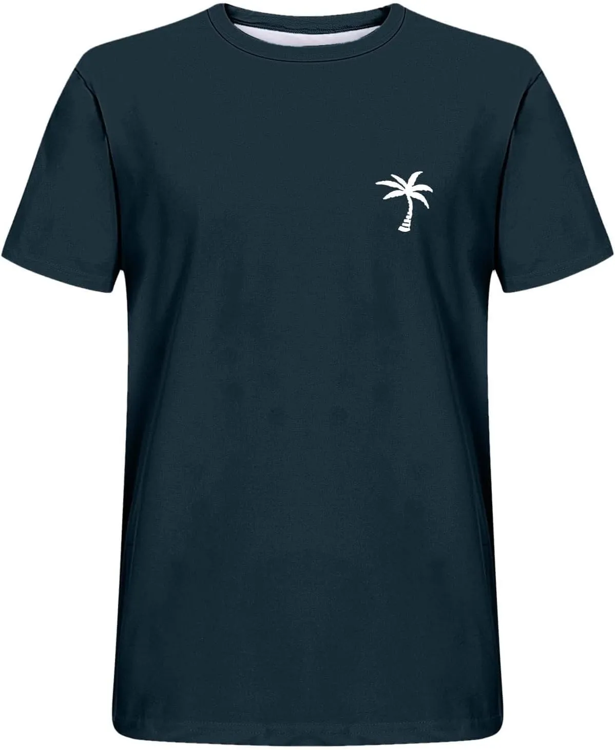 Mens Resort Wear 2025 Summer Crew Neck Short Sleeve Palm Tree Print T-Shirts Casual Slim Fit Graphic Tee Shirts, S-5xl