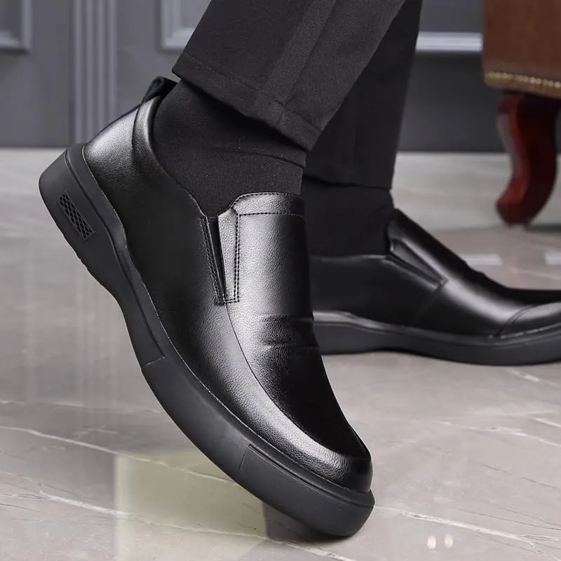 Mens Retro Comfortable Business Height Increasing Non-Slip Softsole Walking Oxford Shoes Men's Casual Walking Shoes Office Flats