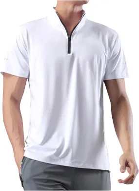 Mens Running Shirt UV Protection UPF 50  Long Sleeve Sun Shirts Lightweight 1/4 Zip Quick Dry Athletic Workout Shirts