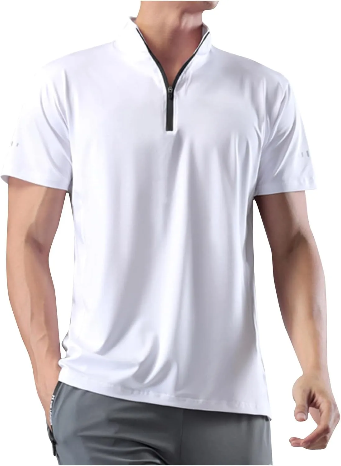 Mens Running Shirt UV Protection UPF 50  Long Sleeve Sun Shirts Lightweight 1/4 Zip Quick Dry Athletic Workout Shirts