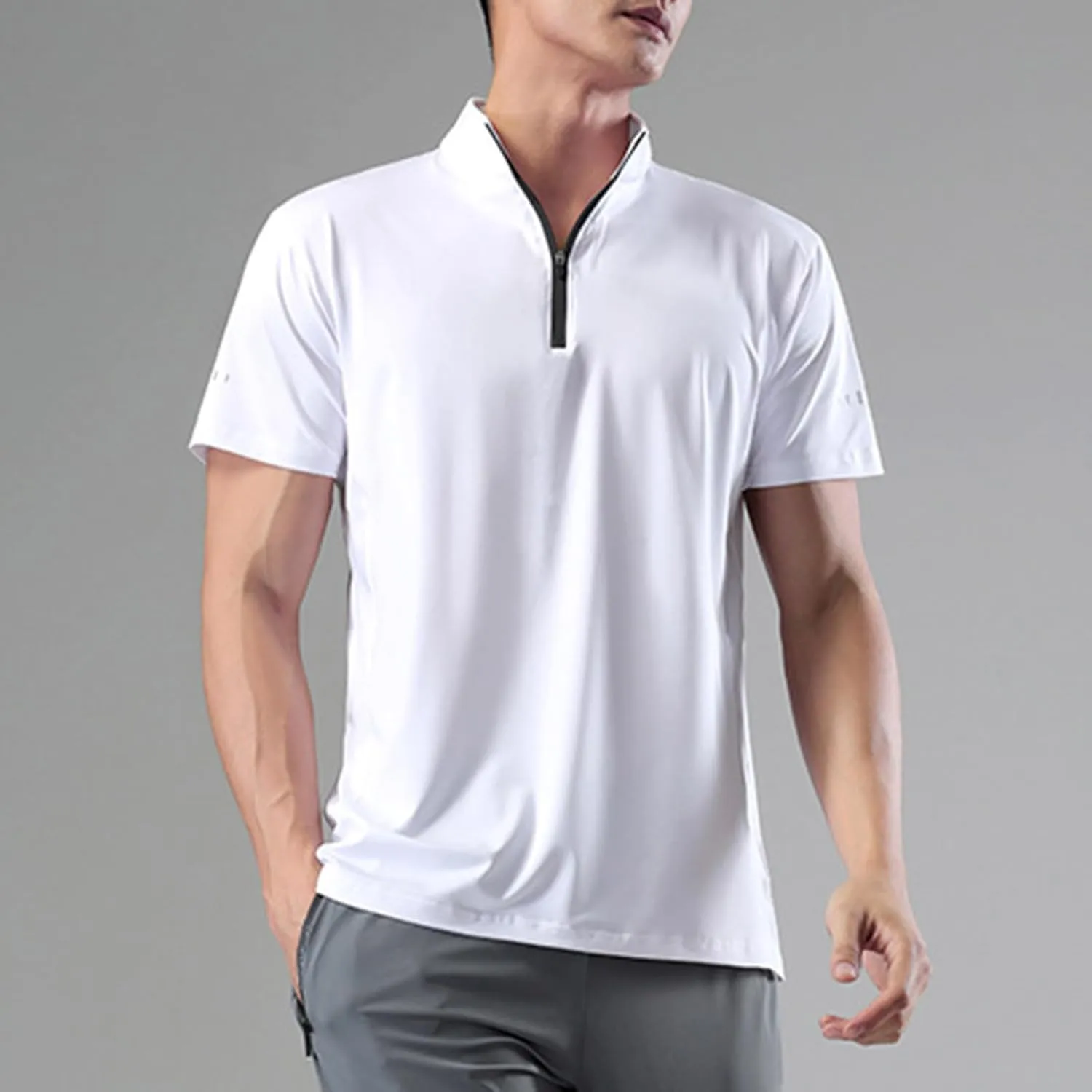 Mens Running Shirt UV Protection UPF 50  Long Sleeve Sun Shirts Lightweight 1/4 Zip Quick Dry Athletic Workout Shirts