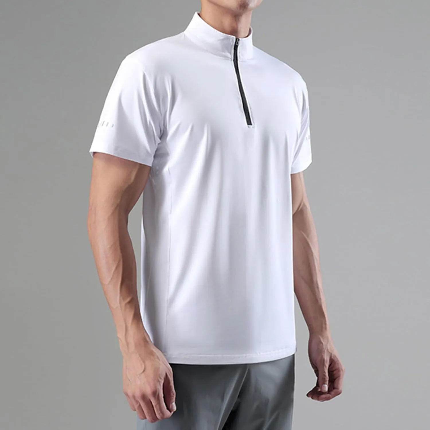 Mens Running Shirt UV Protection UPF 50  Long Sleeve Sun Shirts Lightweight 1/4 Zip Quick Dry Athletic Workout Shirts