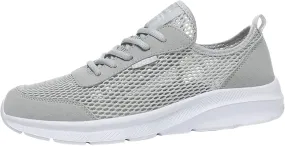Men's Running Tennis Shoes Breathable Walking Shoes Lace Up Outdoor Casual Mesh Trainer Running (Grey, 11)