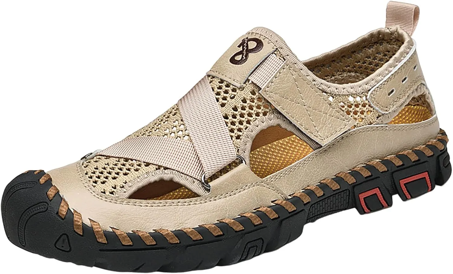 Mens Sandals Adjustable New Summer Sandals For Men's Breathable Korean Edition Slip On Cowhide Beach Mens Gel Slides