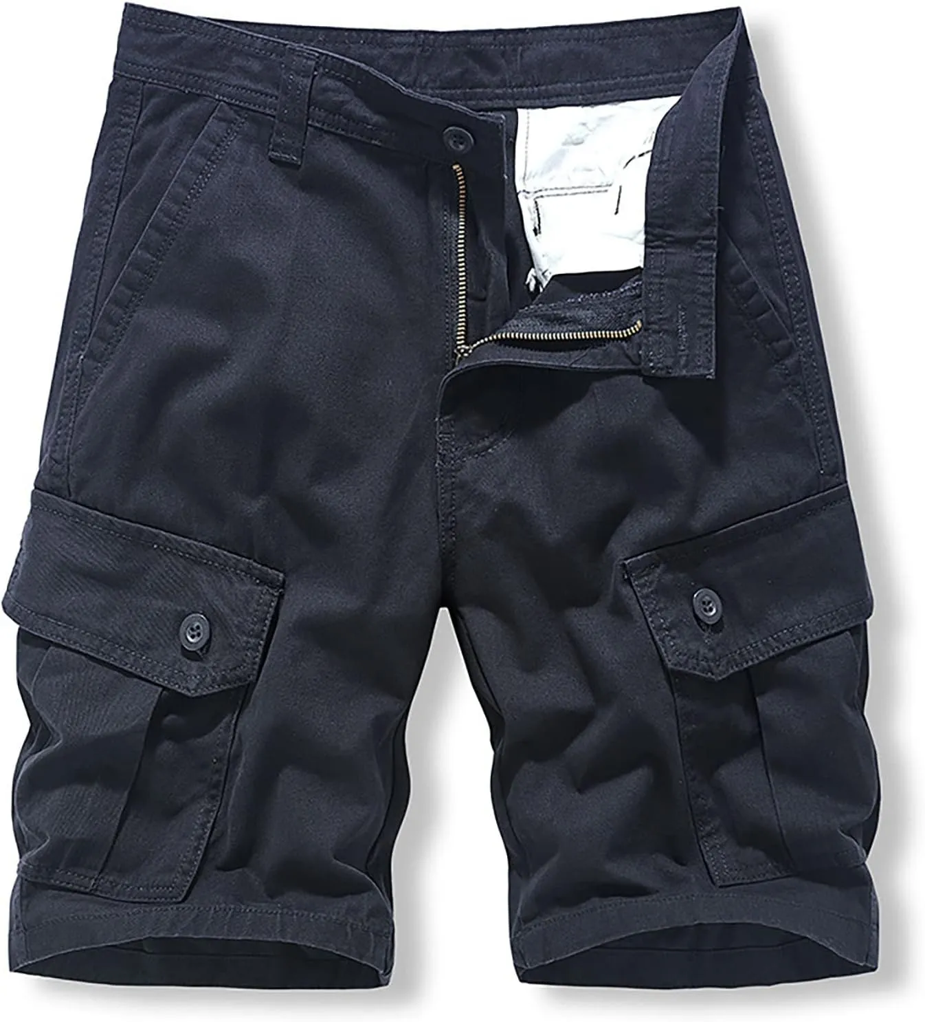 Mens Shorts 5 Inch Men's 5 Inch Inseam Open Flat Elastic Waist Cargo Shorts Relaxed fit Hiking Shorts Work Shorts