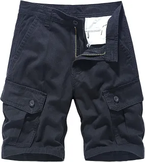 Mens Shorts 5 Inch Men's 5 Inch Inseam Open Flat Elastic Waist Cargo Shorts Relaxed fit Hiking Shorts Work Shorts