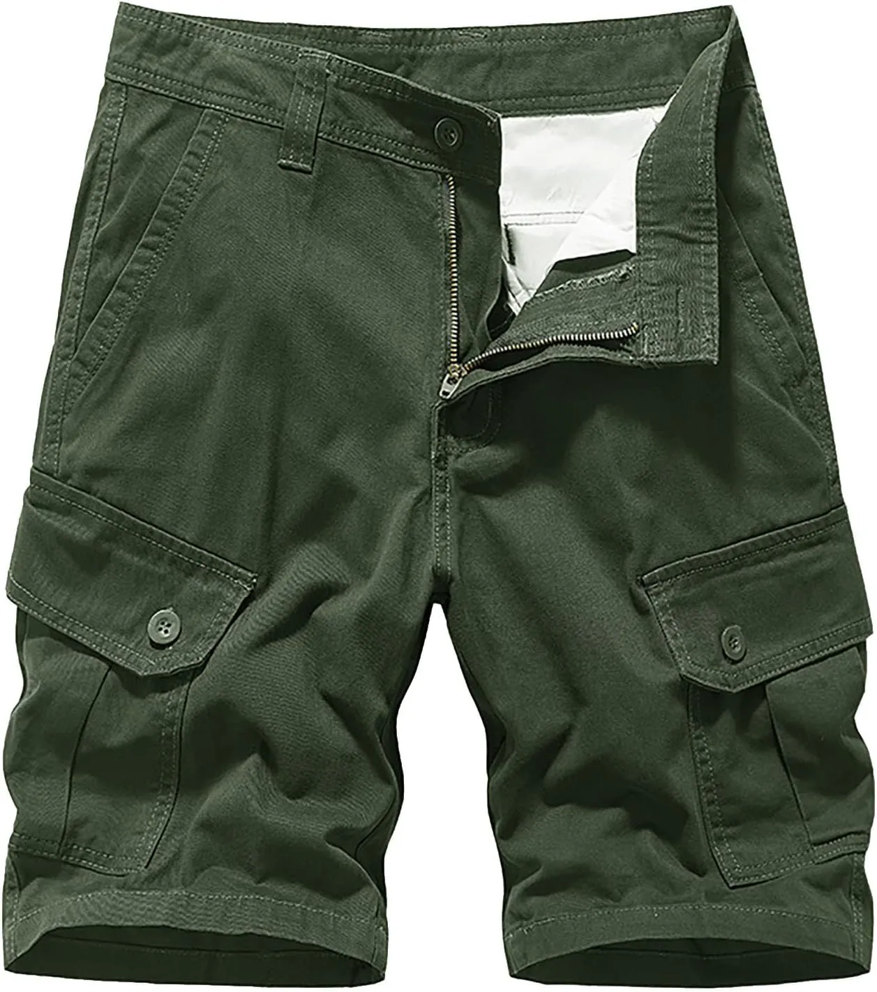 Mens Shorts 5 Inch Men's 5 Inch Inseam Open Flat Elastic Waist Cargo Shorts Relaxed fit Hiking Shorts Work Shorts