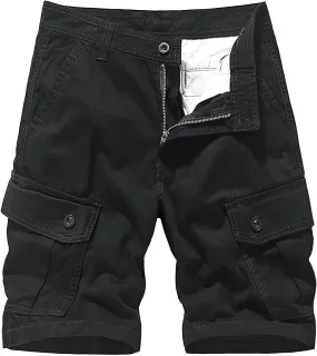 Mens Shorts 5 Inch Men's 5 Inch Inseam Open Flat Elastic Waist Cargo Shorts Relaxed fit Hiking Shorts Work Shorts