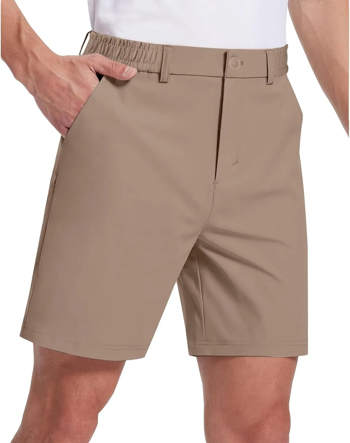 Mens Shorts Casual Bermuda Shorts Classic Fit Golf Athletic Shorts Lightweight Stretch Dress Shorts with Pockets