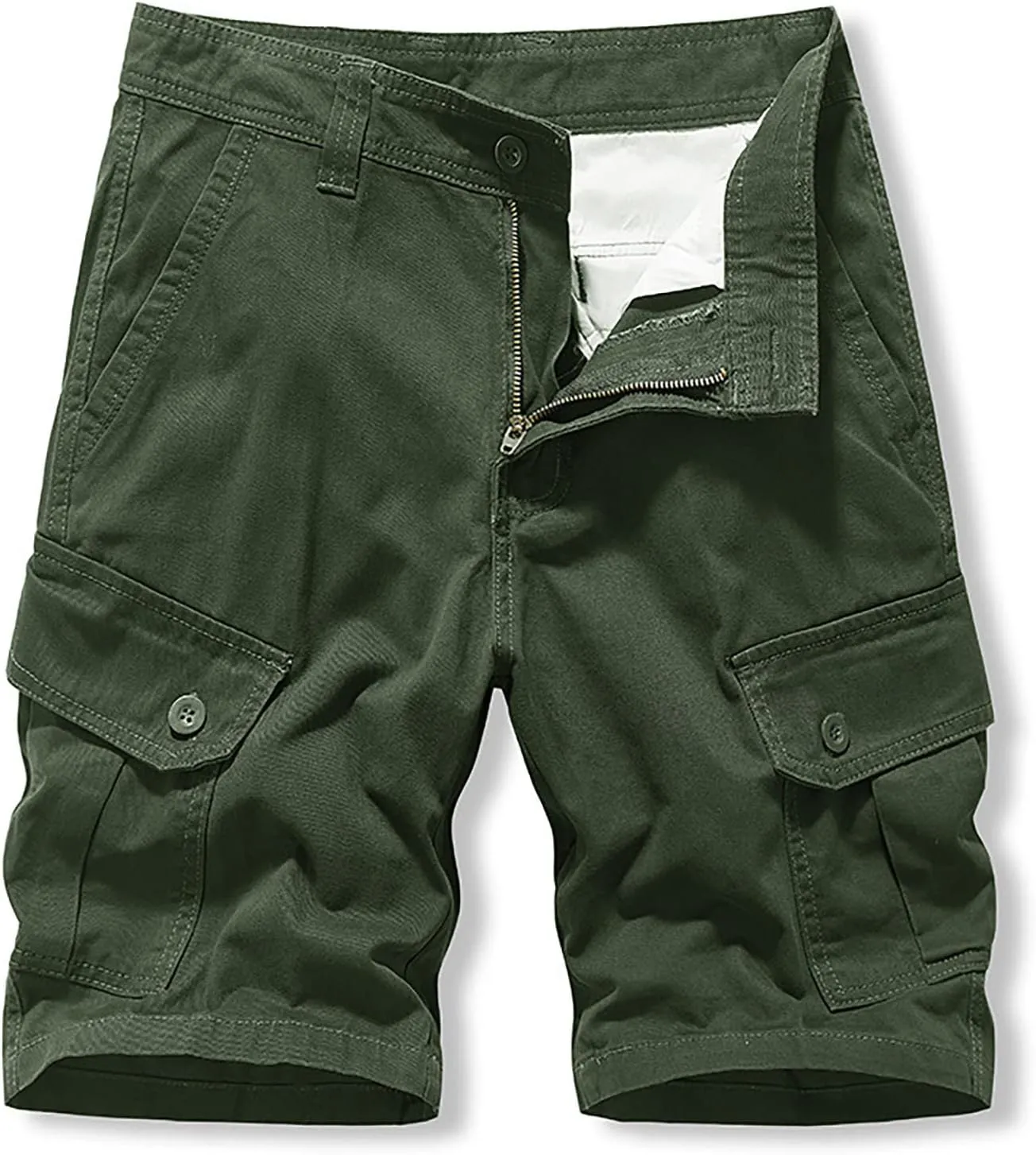 Mens Shorts Casual Men's 5 Inch Inseam Open Flat Elastic Waist Cargo Shorts Relaxed fit Hiking Shorts Work Shorts
