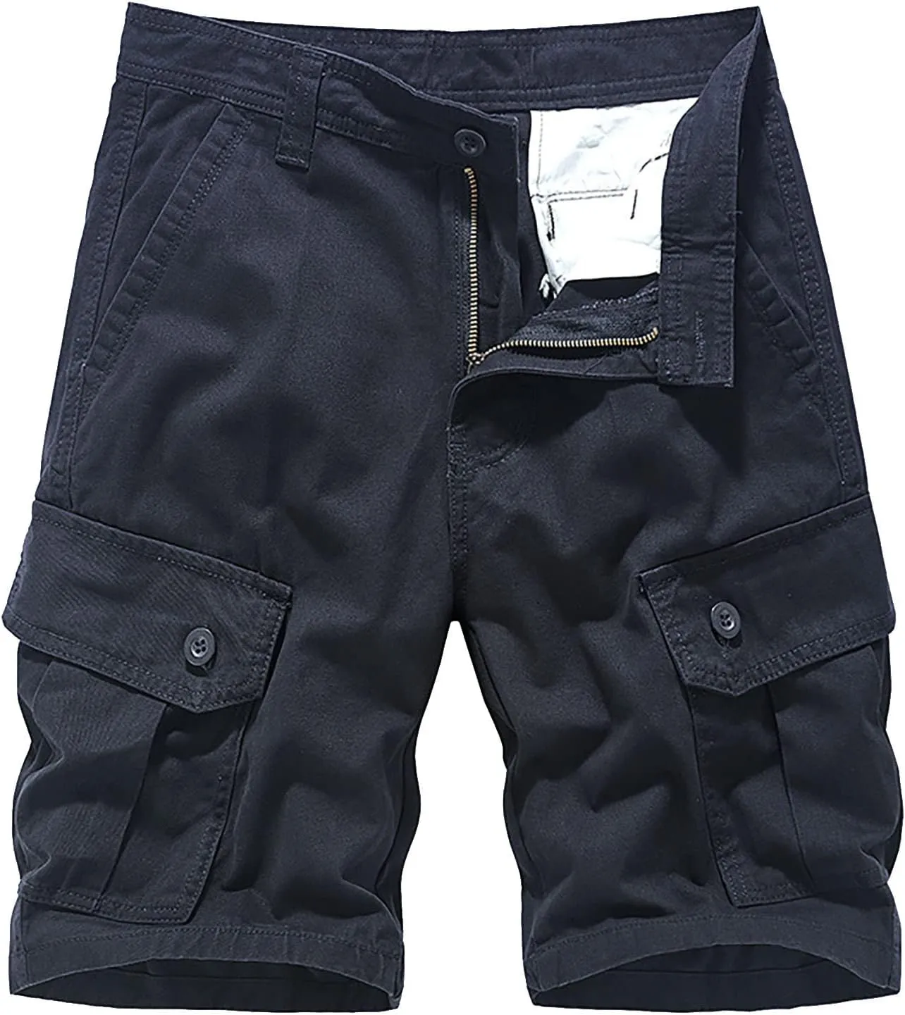 Mens Shorts Casual Men's 5 Inch Inseam Open Flat Elastic Waist Cargo Shorts Relaxed fit Hiking Shorts Work Shorts