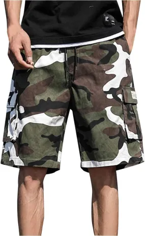Mens Shorts CasualMen's Hiking Cargo Shorts Casual Camouflage with Zipper Multi-Pockets Lightweight Golf Shorts