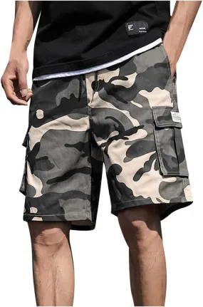 Mens Shorts CasualMen's Hiking Cargo Shorts Casual Camouflage with Zipper Multi-Pockets Lightweight Golf Shorts