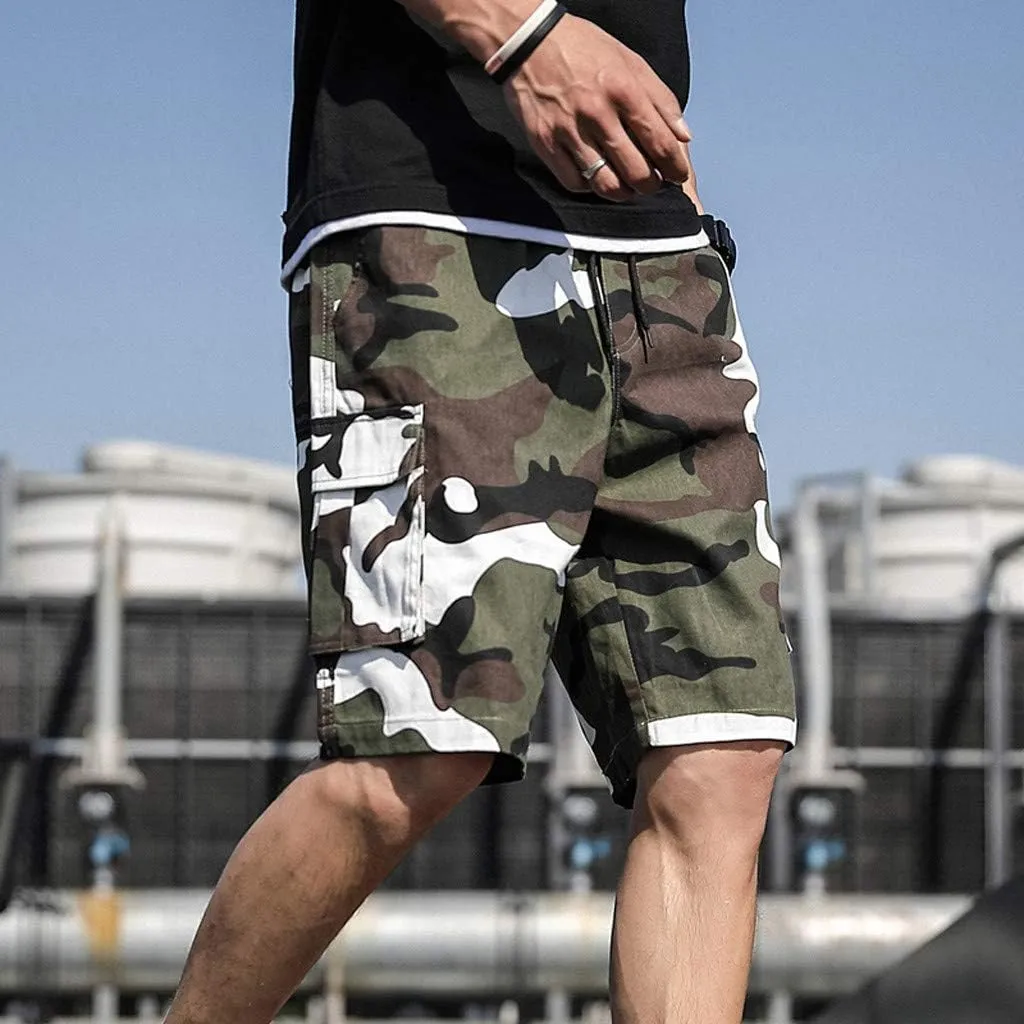 Mens Shorts CasualMen's Hiking Cargo Shorts Casual Camouflage with Zipper Multi-Pockets Lightweight Golf Shorts
