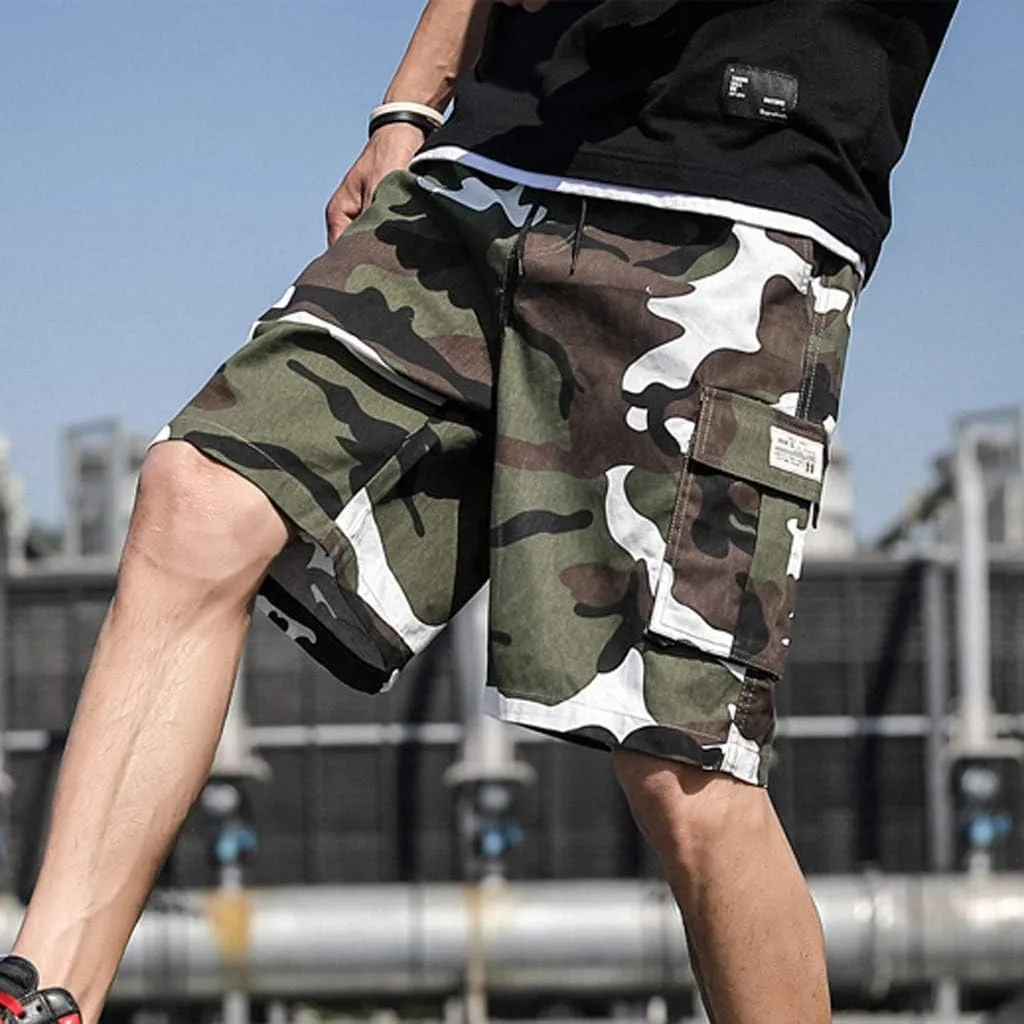 Mens Shorts CasualMen's Hiking Cargo Shorts Casual Camouflage with Zipper Multi-Pockets Lightweight Golf Shorts