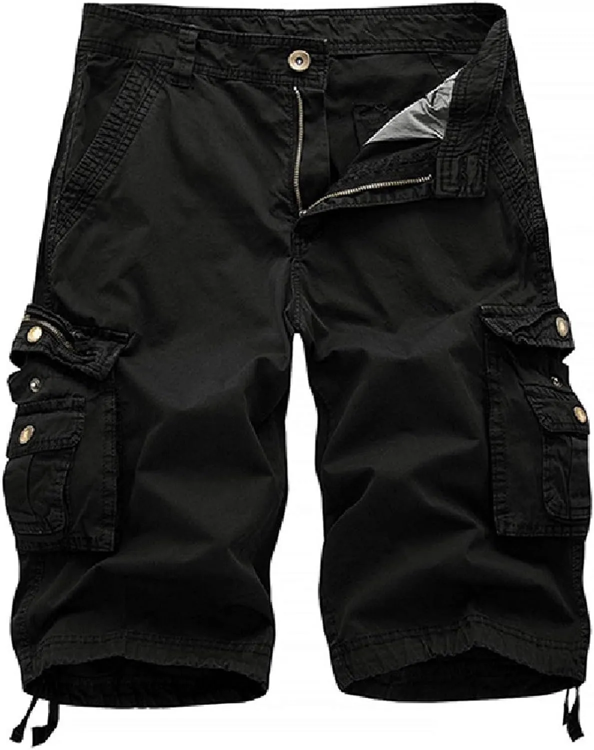 Mens Shorts CasualMen's Hiking Cargo Shorts with Multi-Pockets Tactical Solid Shorts Outdoor Fishing Golf Shorts