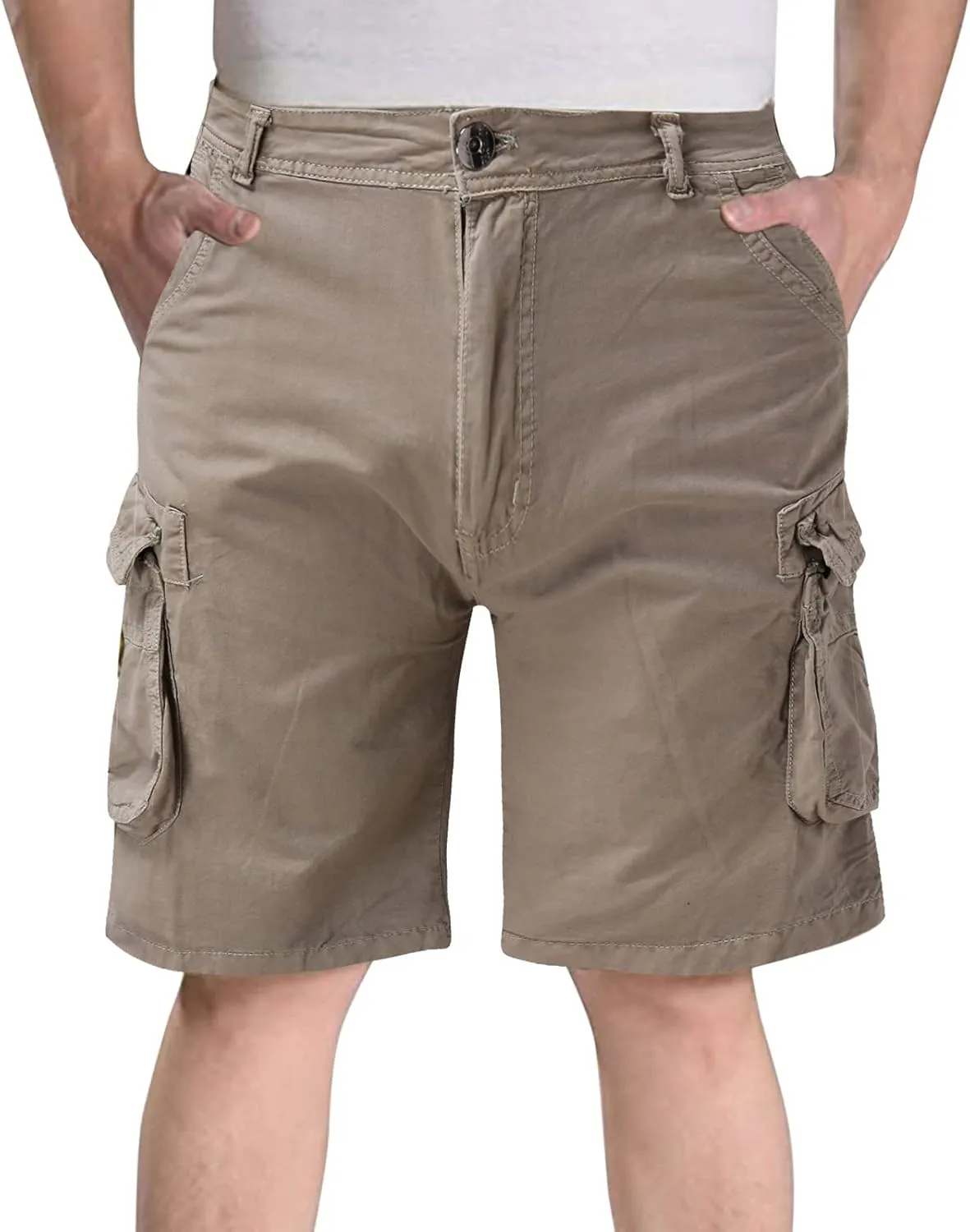 Mens Shorts CasualMen's Hiking Cargo Shorts with Multi-Pockets Tactical Stretch Shorts Outdoor Fishing Golf Shorts