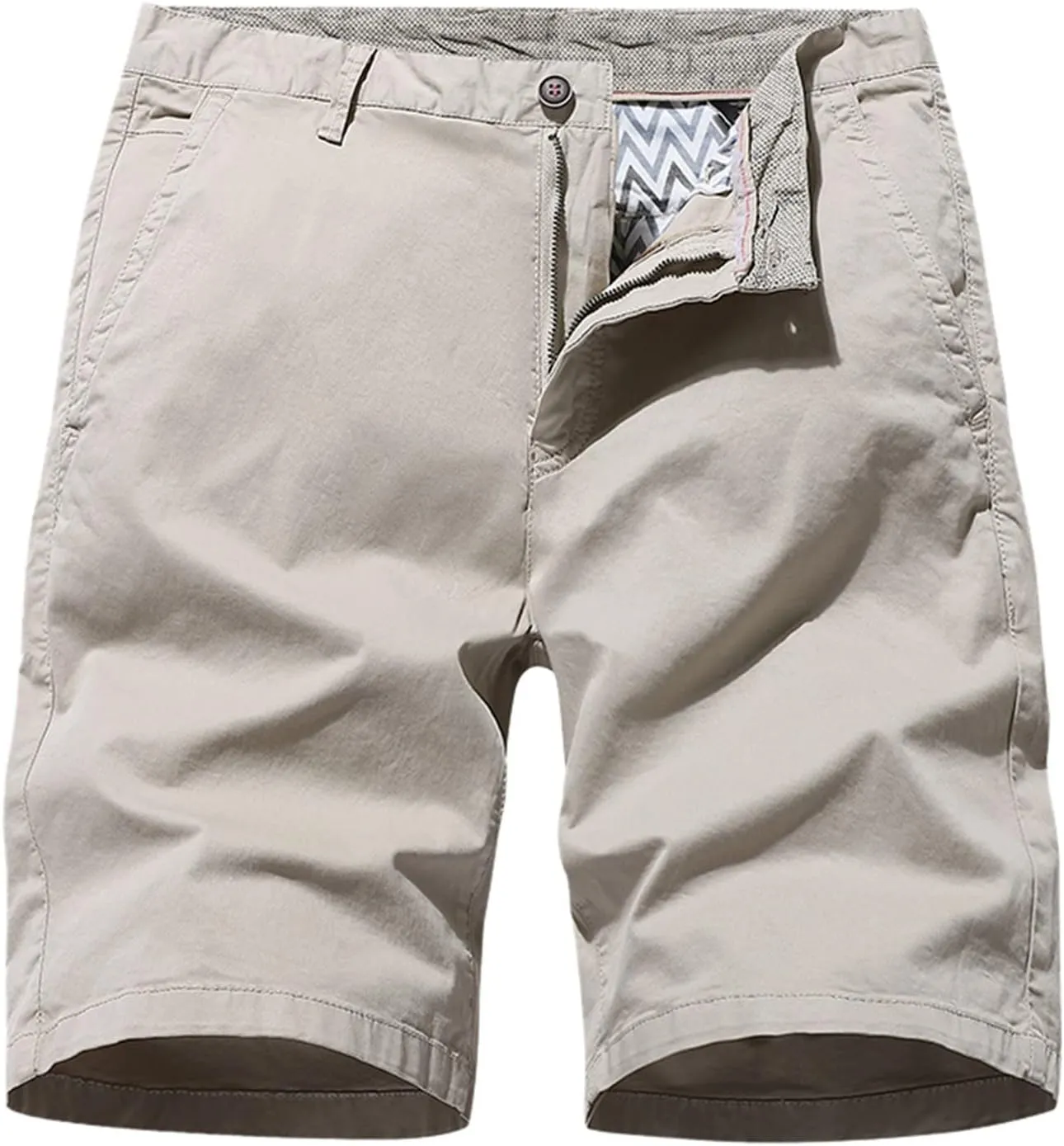 Mens Shorts CasualMen's Lightweight Solid Straight Outdoor Hiking Cargo Shorts Summer Flat Shorts Button up Shorts