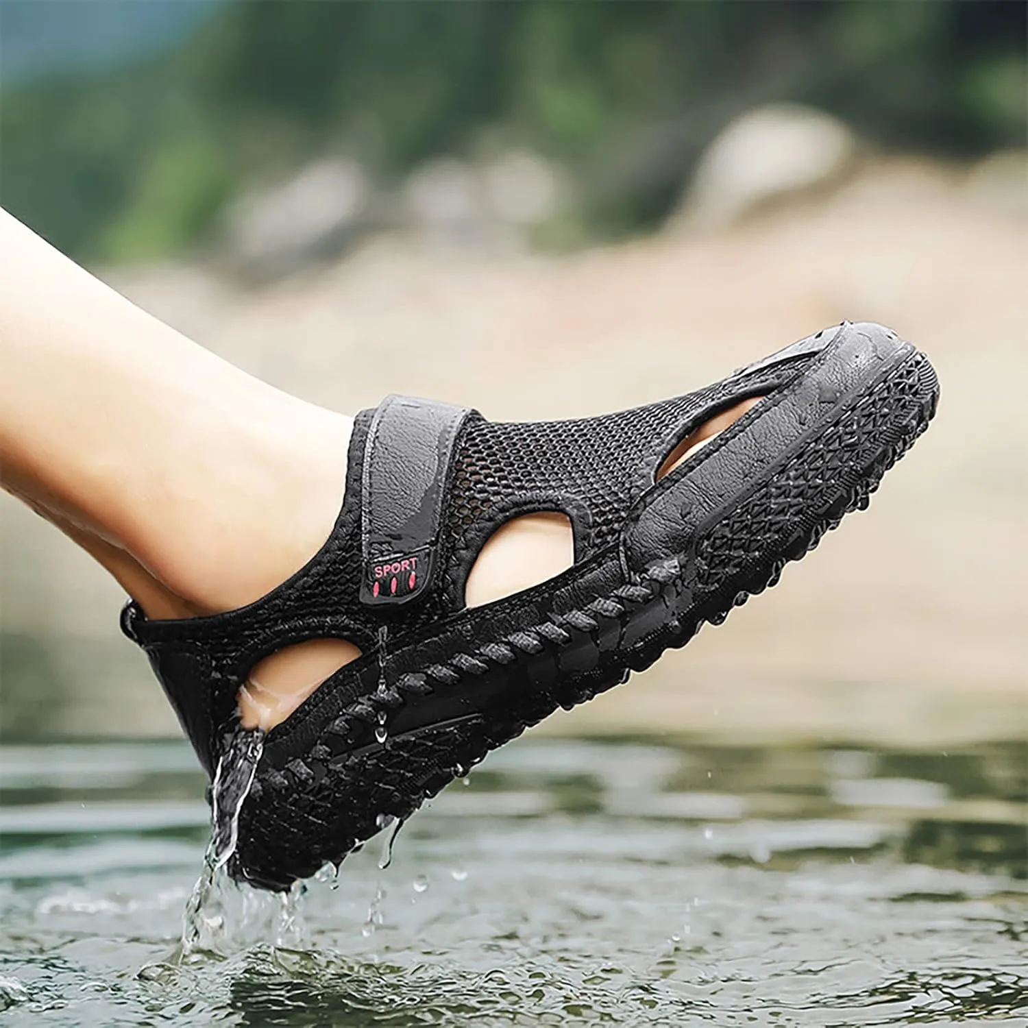 Mens Slide Sandals Leather 2025 Men's New Summer Breathable Versatile Trend Outdoor Handmade Mens Sandal
