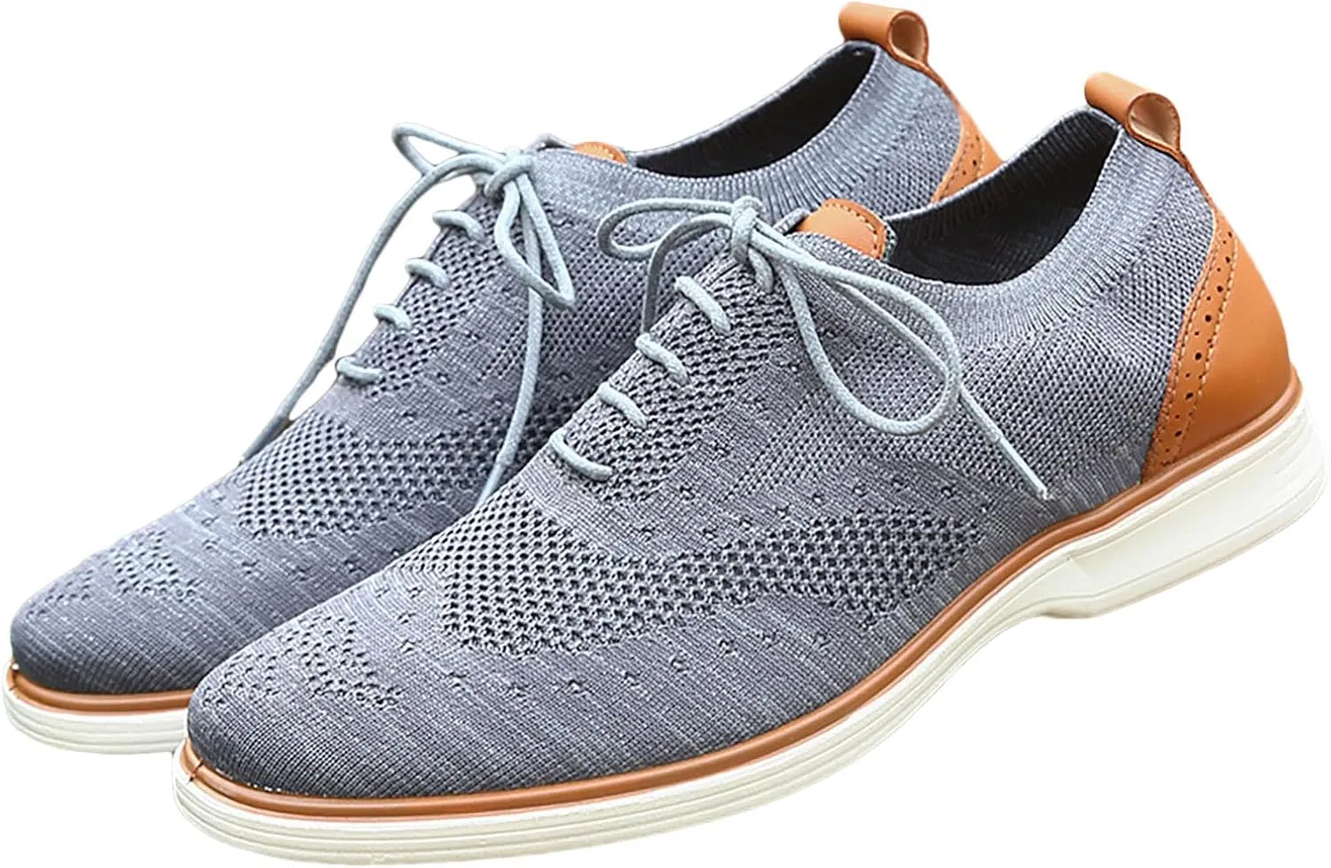 Men's Slip on Walking Shoes Comfy Knitted Loafers Memory Foam Breathable Lightweight Fashion Sneakers Non Slip Travel Jogging Training Gym Shoes Wide Width
