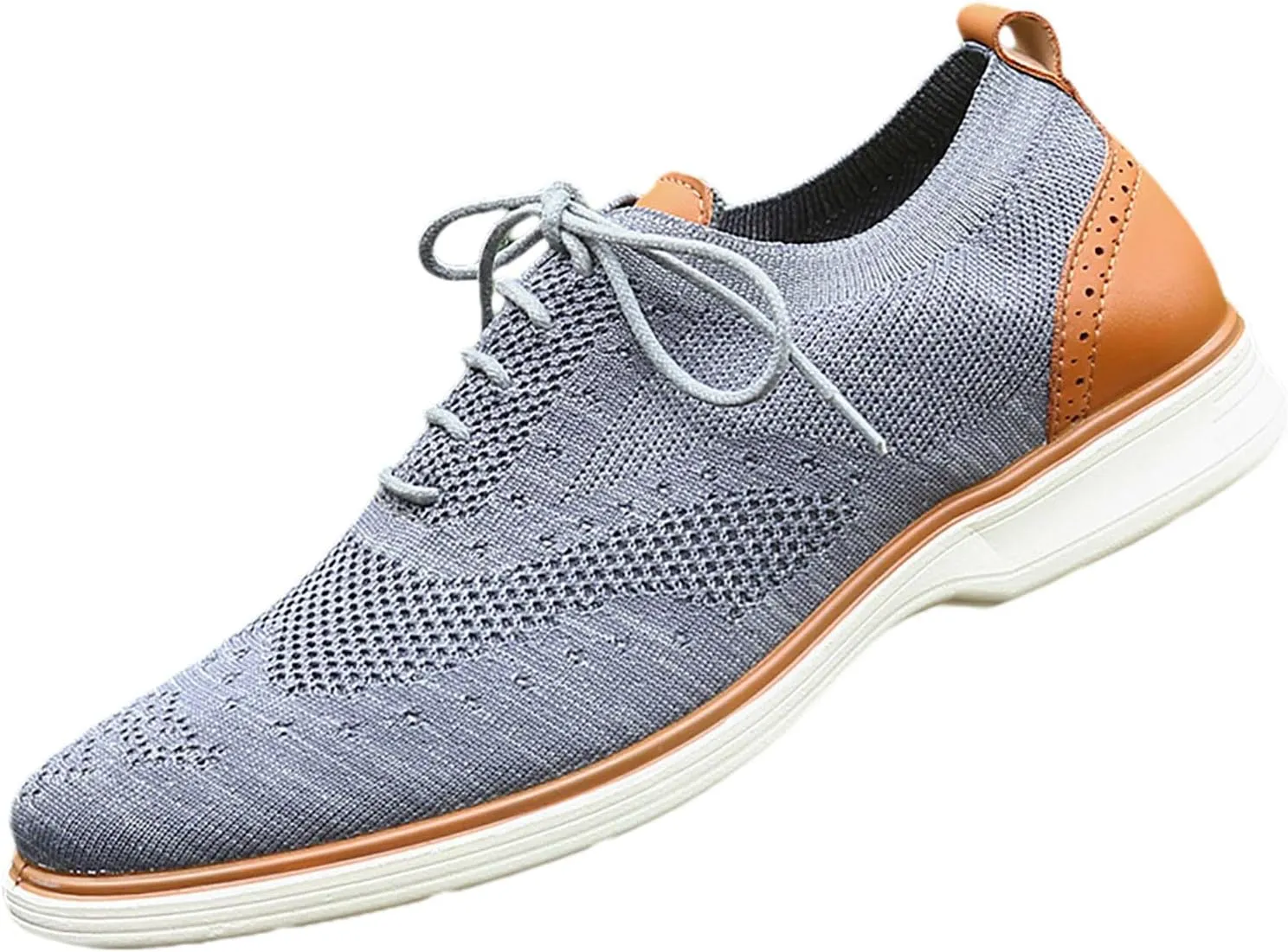 Men's Slip on Walking Shoes Comfy Knitted Loafers Memory Foam Breathable Lightweight Fashion Sneakers Non Slip Travel Jogging Training Gym Shoes Wide Width