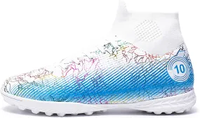 Mens Soccer Cleats Football Boots Professional Training Turf Mens Outdoor Indoor Sports Big Boy's Fashion Sneake Outdoor Comfortable (White, Adult, Men, 11, Numeric, US Footwear Size System, Medium)