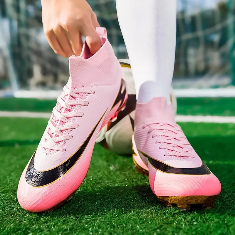 Men's Soccer Cleats Football Cleats for Mens Big Boys High-Top Non-Slip Spikes Shoes for Youth Professional Training Turf Indoor Outdoor Sneaker