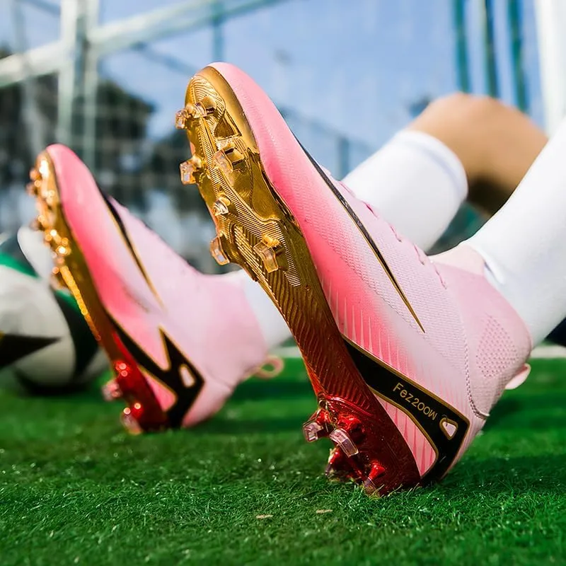 Men's Soccer Cleats Football Cleats for Mens Big Boys High-Top Non-Slip Spikes Shoes for Youth Professional Training Turf Indoor Outdoor Sneaker