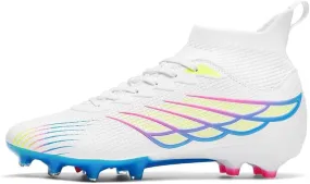 Men's Soccer Cleats Football Cleats for Mens Big Boys High-Top Non-Slip Spikes Shoes for Youth Professional Training Turf Indoor Outdoor Sneaker