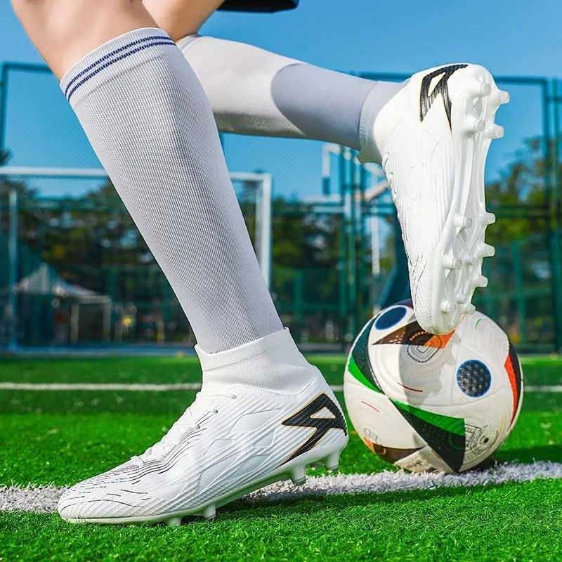 Men's Soccer Cleats Football Cleats for Mens Big Boys High-Top Non-Slip Spikes Shoes for Youth Professional Training Turf Indoor Outdoor Sneaker