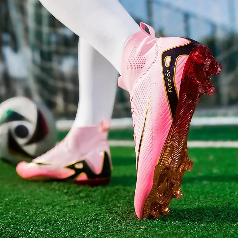 Men's Soccer Cleats Football Cleats for Mens Big Boys High-Top Non-Slip Spikes Shoes for Youth Professional Training Turf Indoor Outdoor Sneaker
