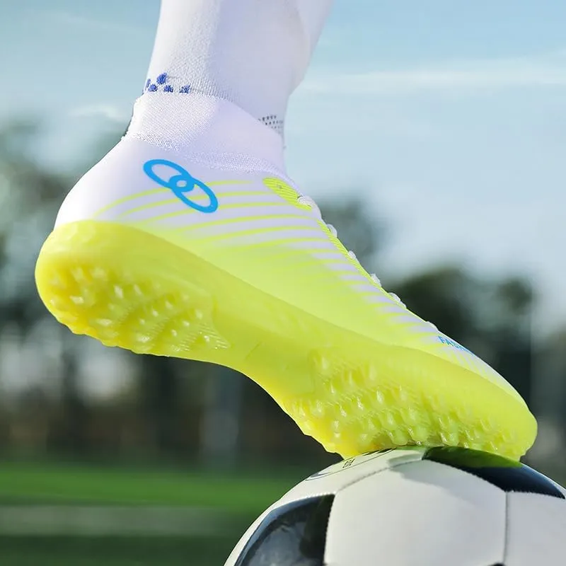Men's Soccer Shoes Cleats Professional High-Top Athletic Turf Football Shoes Outdoor Indoor Professional Futsal Football Training Sneakers