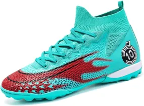 Men's Soccer Shoes High-Top Soccer Cleats Outdoor Breathable Athletic Professional Spikes Youth Boys Football Shoes
