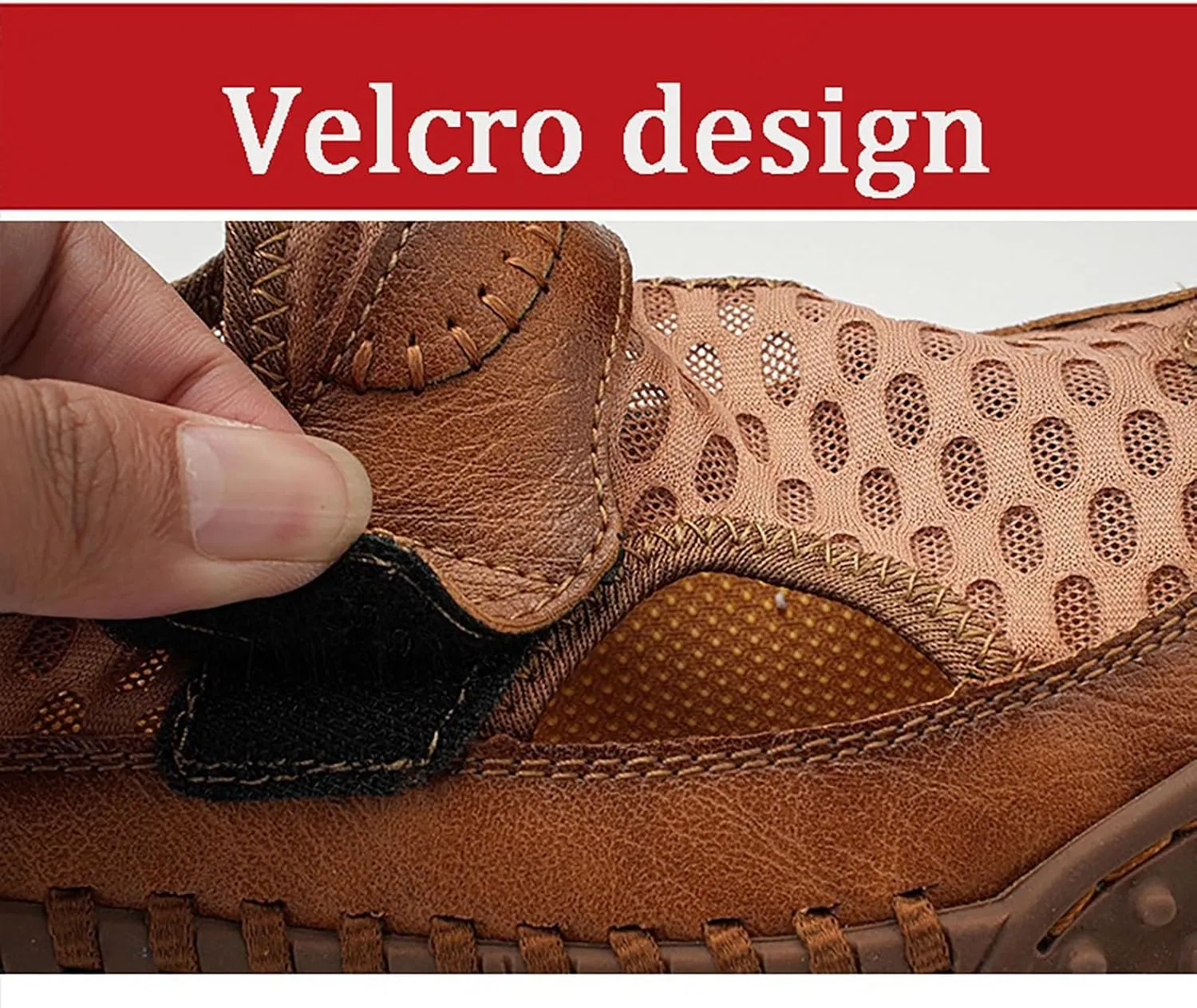 Men's Sports Closed Toe Sandals Leather Sandals Beach Water Shoes Outdoor Hiking Summer