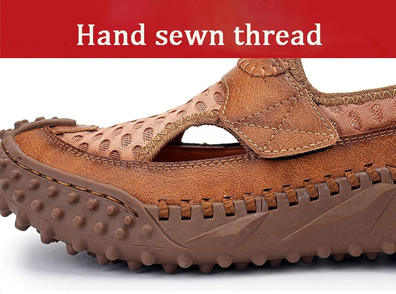 Men's Sports Closed Toe Sandals Leather Sandals Beach Water Shoes Outdoor Hiking Summer