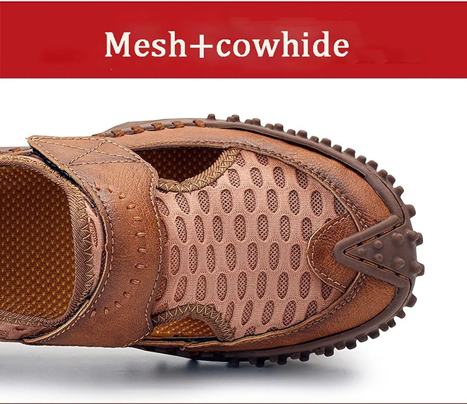 Men's Sports Closed Toe Sandals Leather Sandals Beach Water Shoes Outdoor Hiking Summer