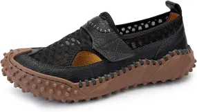 Men's Sports Closed Toe Sandals Leather Sandals Beach Water Shoes Outdoor Hiking Summer